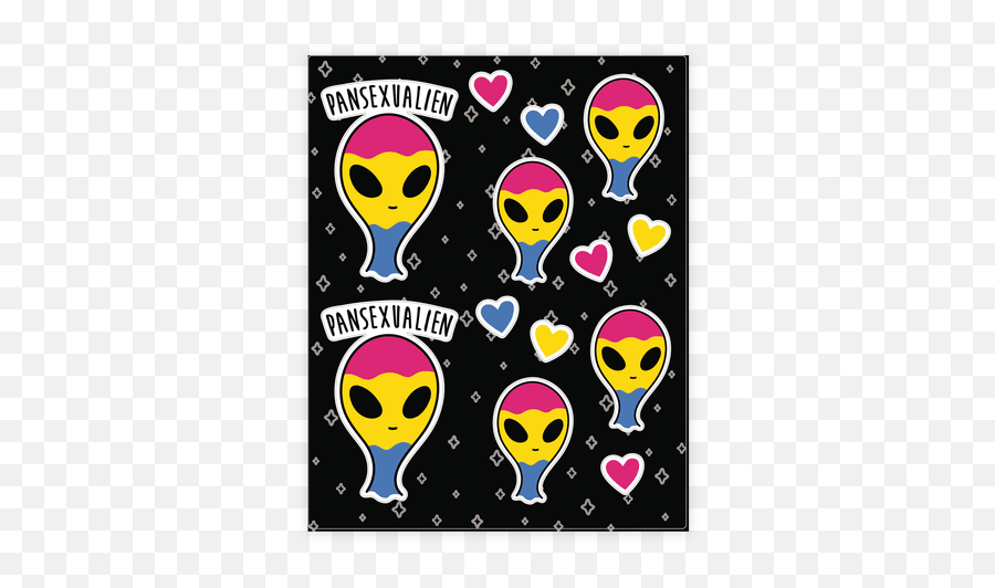 Alien Stickers Sticker And Decal Sheets Lookhuman - Pansexual Stickers Emoji,Bisexual Emoji