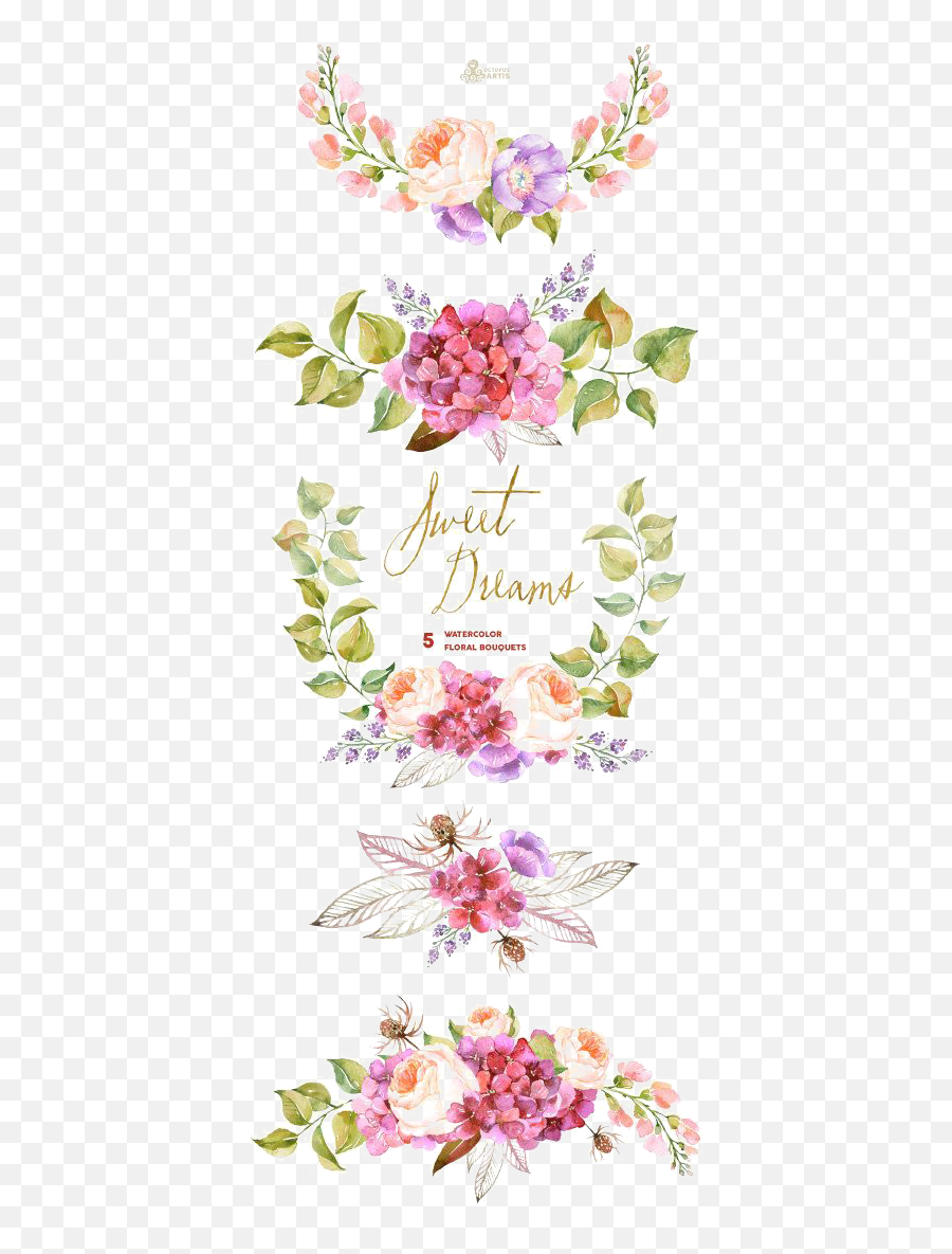 Flower Bouquet Watercolor Painting - Watercolor Painting Emoji,Bouquet Of Flowers Emoji