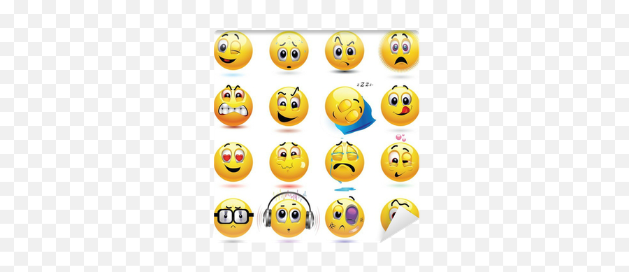 Vector Set Of Smiley Icons Wall Mural U2022 Pixers U2022 We Live To Change - Happy Emoji,Emoji Pillows Angry