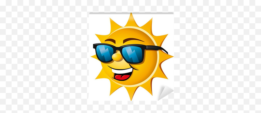 Lachende Sonne Mit Sonnenbrille Wall Mural U2022 Pixers U2022 We Live To Change - Lachende Sonne Emoji,Emoticon Soleil