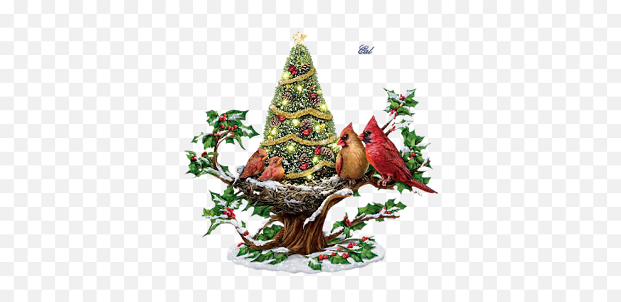 Christmas Tree Cardinals Sticker - Tree Emoji,Cardinals Emoji
