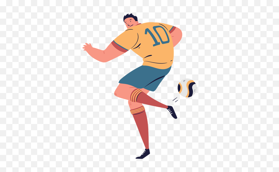 Jugador De Fútbol Pasando Personaje De - Player Emoji,Emoji De Camiseta De Soccer