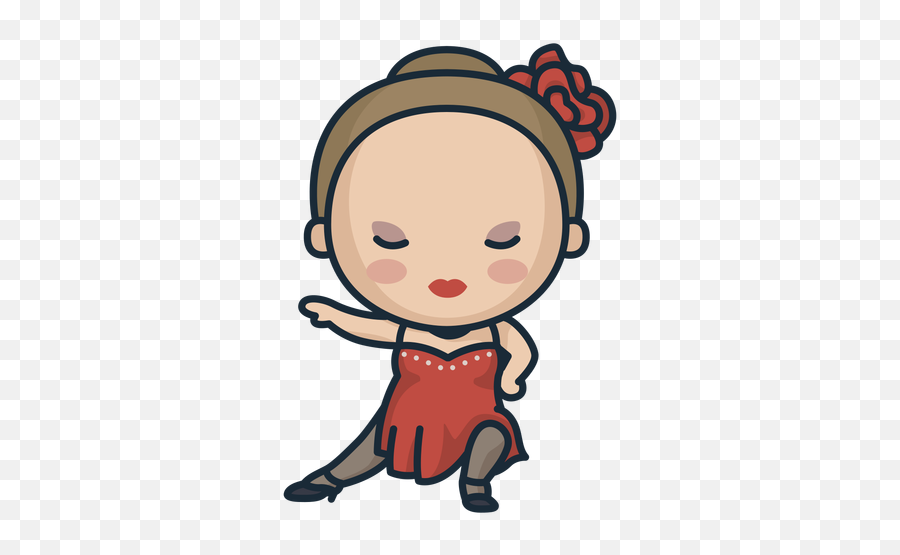 Linda Mujer Argentina Bailando Tango Personaje - Descargar Dibujos De Tango Argentino Emoji,Emojis Hd De Mujer Bailando