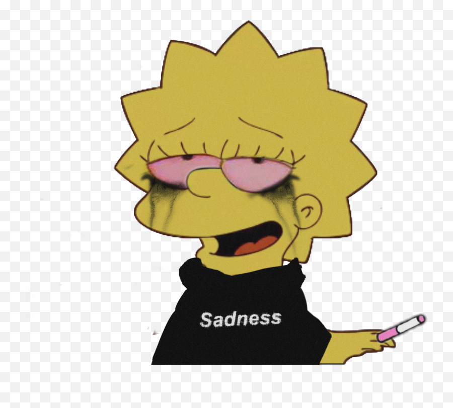 Sad Sadness Depression Sticker By Hellgirl - Lisa Simpsons Bad Girl Emoji,Lisa Simpson Emojis