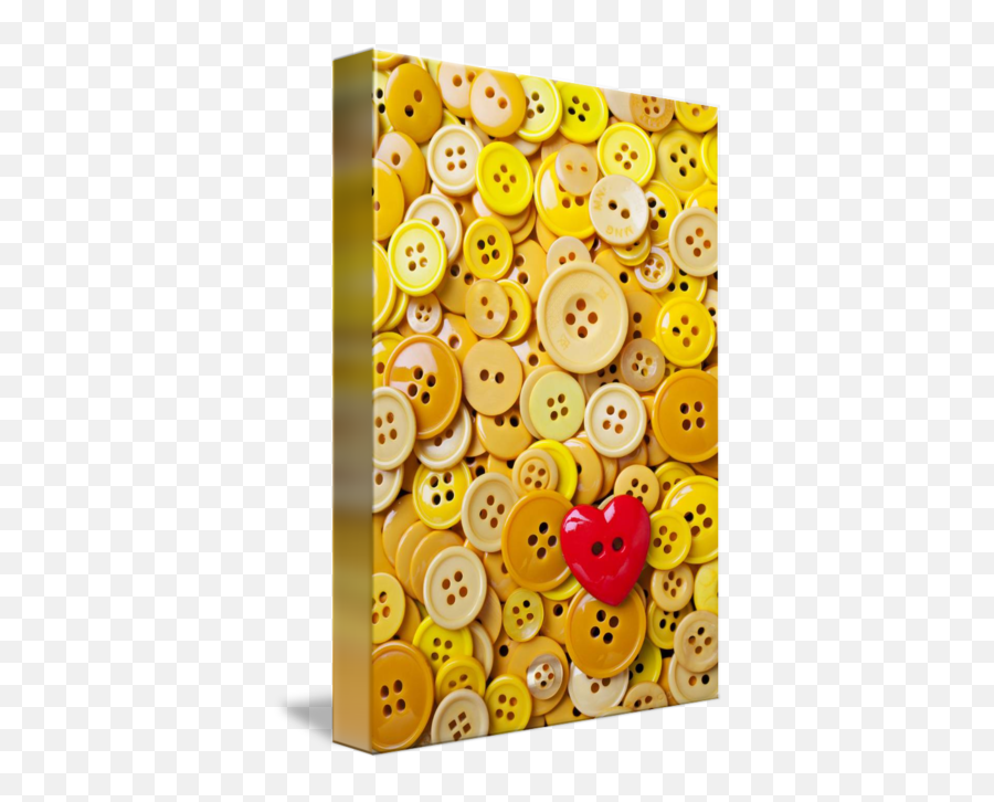 Red Heart And Yellow Buttons By Garry Gay Emoji,Green Emoticon Gay