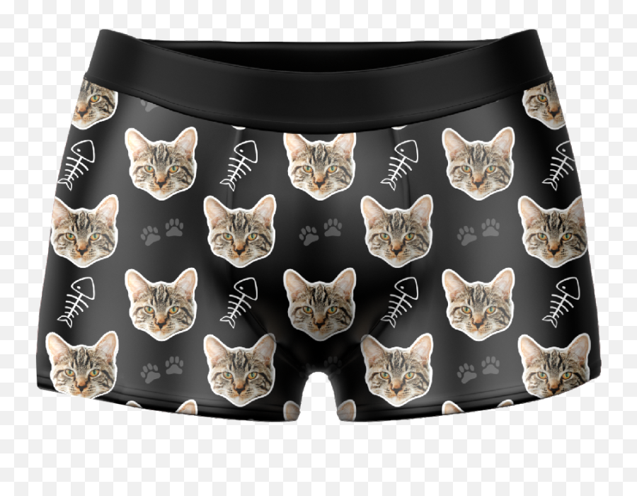 Menu0027s Custom Cat Boxer Shorts - Katzen Unterwäsche Emoji,Grey Tabby Emojis