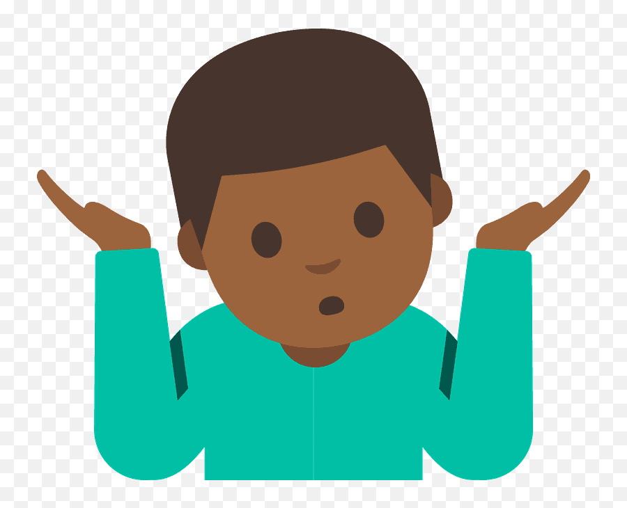 Medium - Brown Shoulder Shrug Emoji,I Dunno Emoji