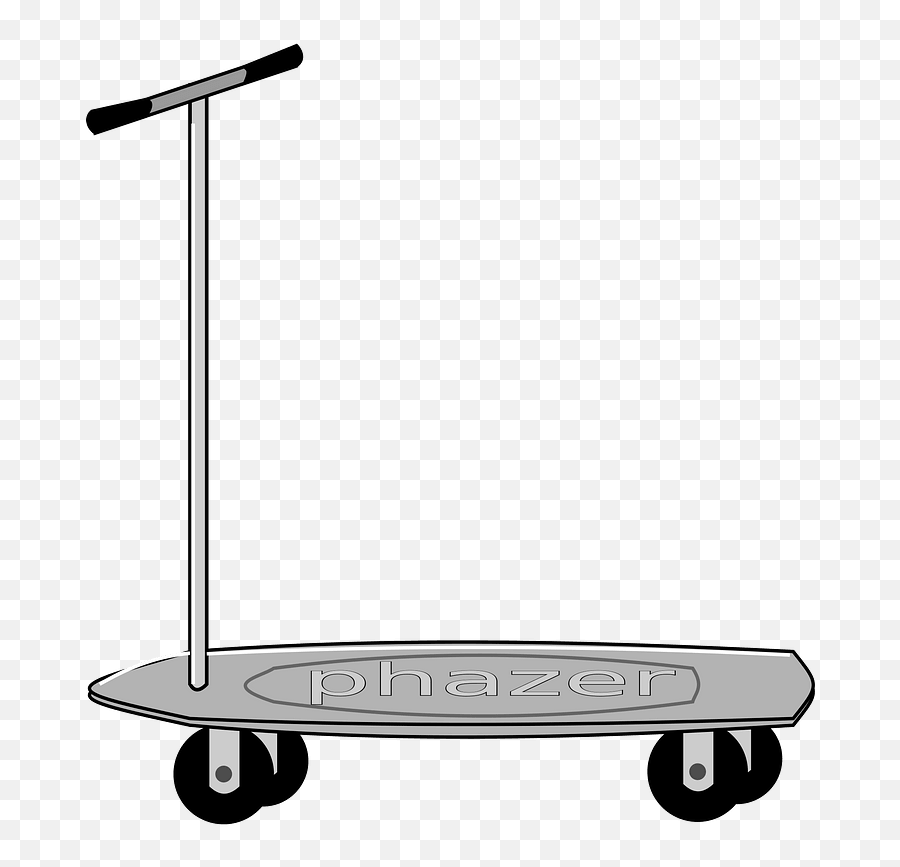 Scooter - Grayscale Clipart Free Download Transparent Png Clipart Black And White Scooter Emoji,Skateboarding Emoji