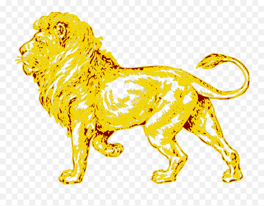 Lion In Gold With Brown Outline Png Svg Clip Art For Web Emoji,Lion Emoji Vector