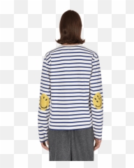 Kapital Smiley Elbow Patch Longsleeve T - Shirt Longsleeve T Bandolera Cruzada Zara Emoji,Pajamas Emoticon