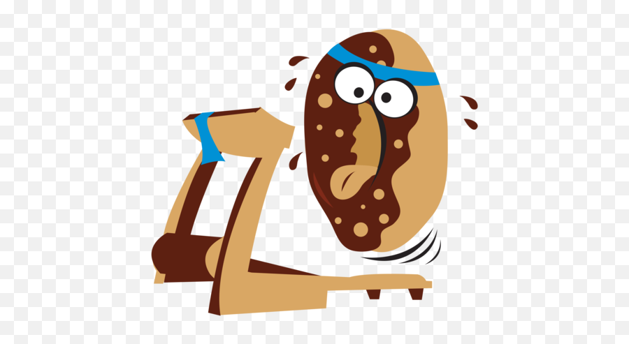 Donut On Treadmill Funny Shirt - Cartoon Doughnut On A Treadmill Emoji,Image Woman Working Out On Treadmill Emoticon