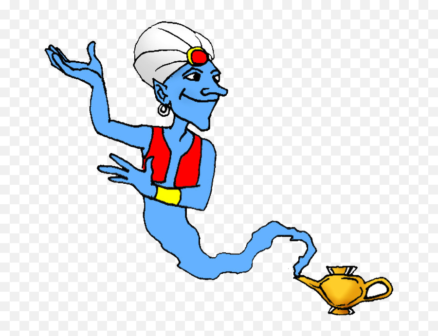 Aladdin Black And White - Clipart Genie Emoji,Genie Lamp Emoji