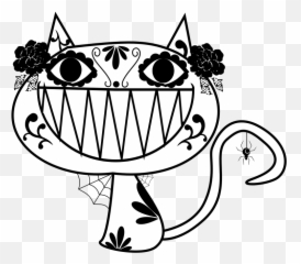 Free Clip Art Catrina Smily Cat By Jeukel - Catrina Gato Dibujo Emoji,Powerfist Emoticon
