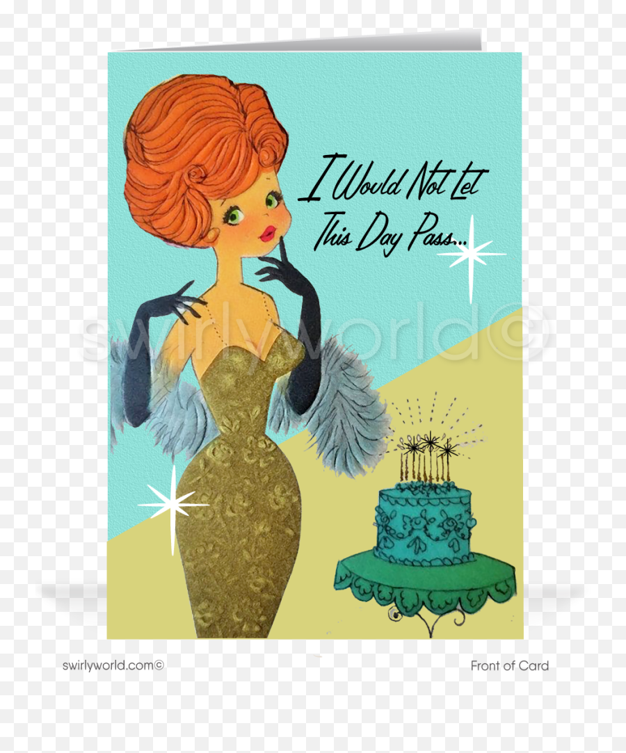1960u0027s Retro Modern Happy Birthday Cards For Women - 1950s Birthday Card Emoji,Adult Humor Happy Birthday Emoticon