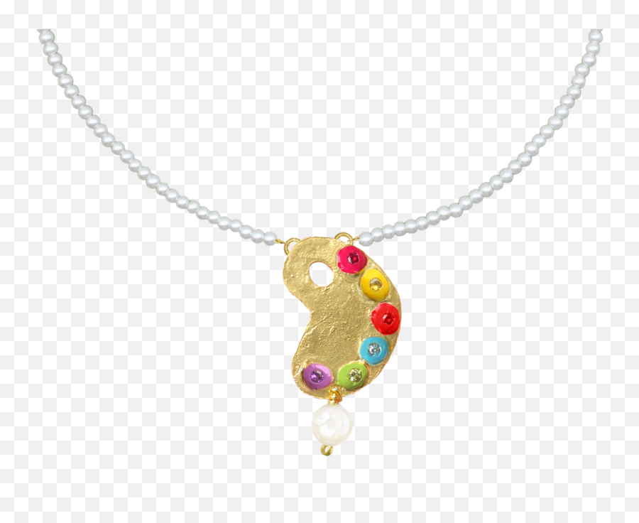 Paint Palette Necklace - Solid Emoji,Emoji Friendship Necklesses And Braclet For Friends Only