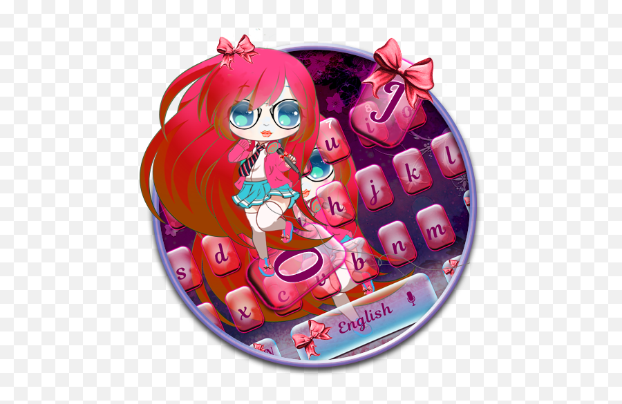 Amazoncom Cute Kawaii Girl Keyboard Theme Appstore For - Fictional Character Emoji,Cute Emoji Keyboard For Android