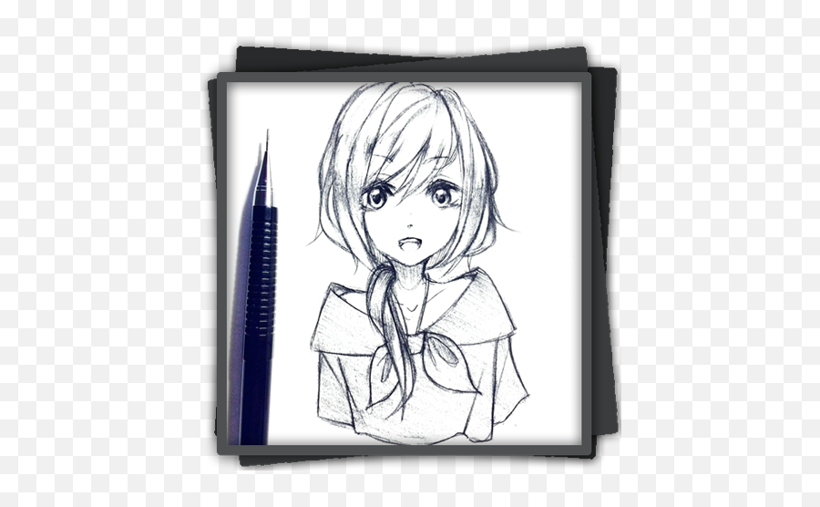 Drawing Anime Girls For Android - Download Cafe Bazaar Easy Girl Anime Sketch Emoji,Anime Think Emoji