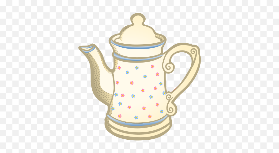 Cream Colored Tea Pot Clip Art Image - Jug Lineart Emoji,Teapot Emoji