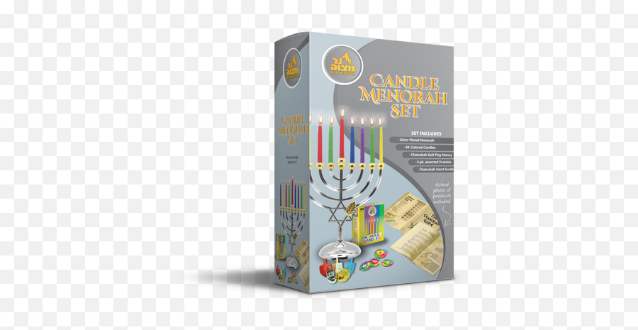 Candle Menorah Set Chrome Plated W Gold Tips - Menorah Emoji,Hanukkah Emoticons For Twitter