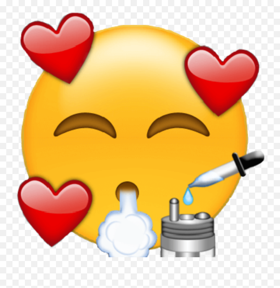 Download Hd Vape Emoji Love Vaping Heart Hearts - Emoji Vape Emoji,Orange Heart Emoji