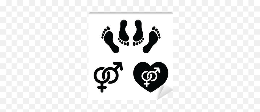 Wall Mural Couple Sex Making Love Icons Set - Pixershk Emoji,Sex Emoji