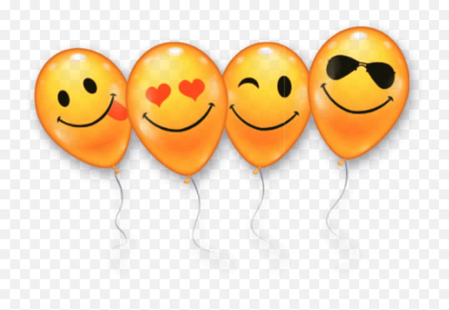 6 Smiley Balloons 75cm - Balloons Smile Emoji,Emoticon Balloons