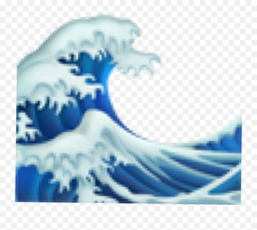 Waves Emoji Iphone Sticker - Great Wave Off Kanagawa Emoji,Emoji Of A Wave