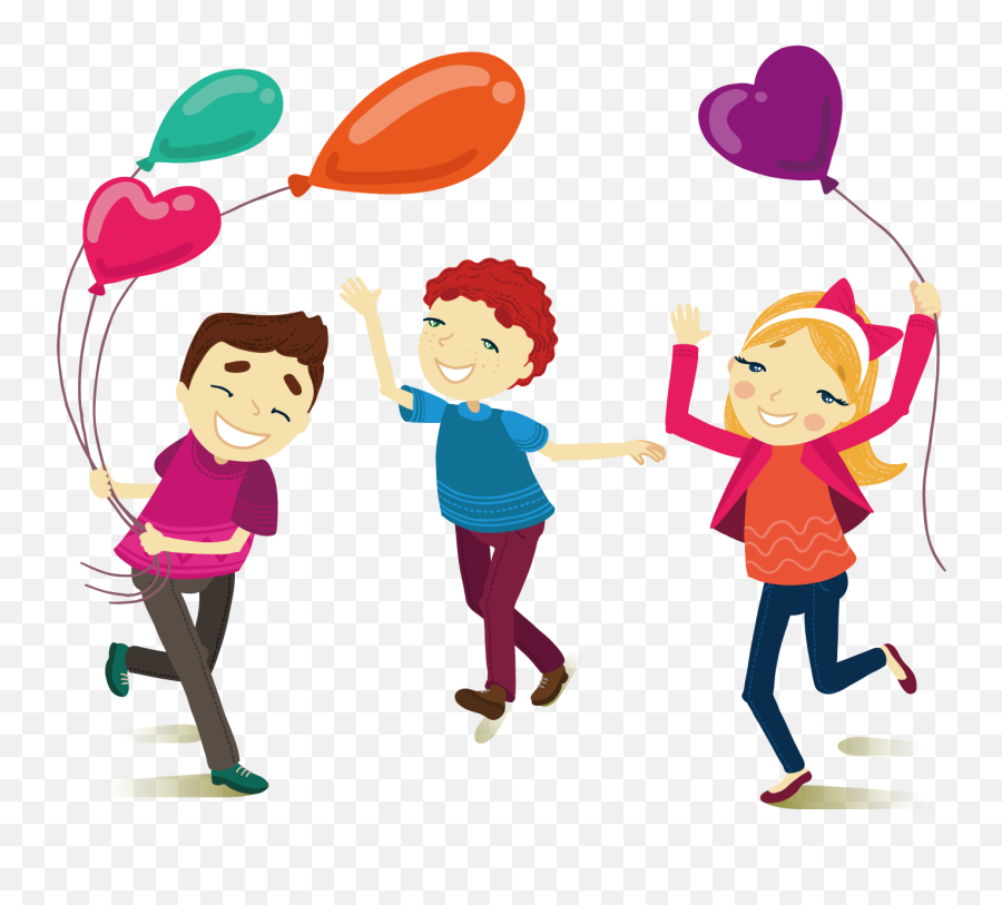 Cartoon Illustration Friends Playing - Happiness Best Poster Emoji,Friendship Emoji