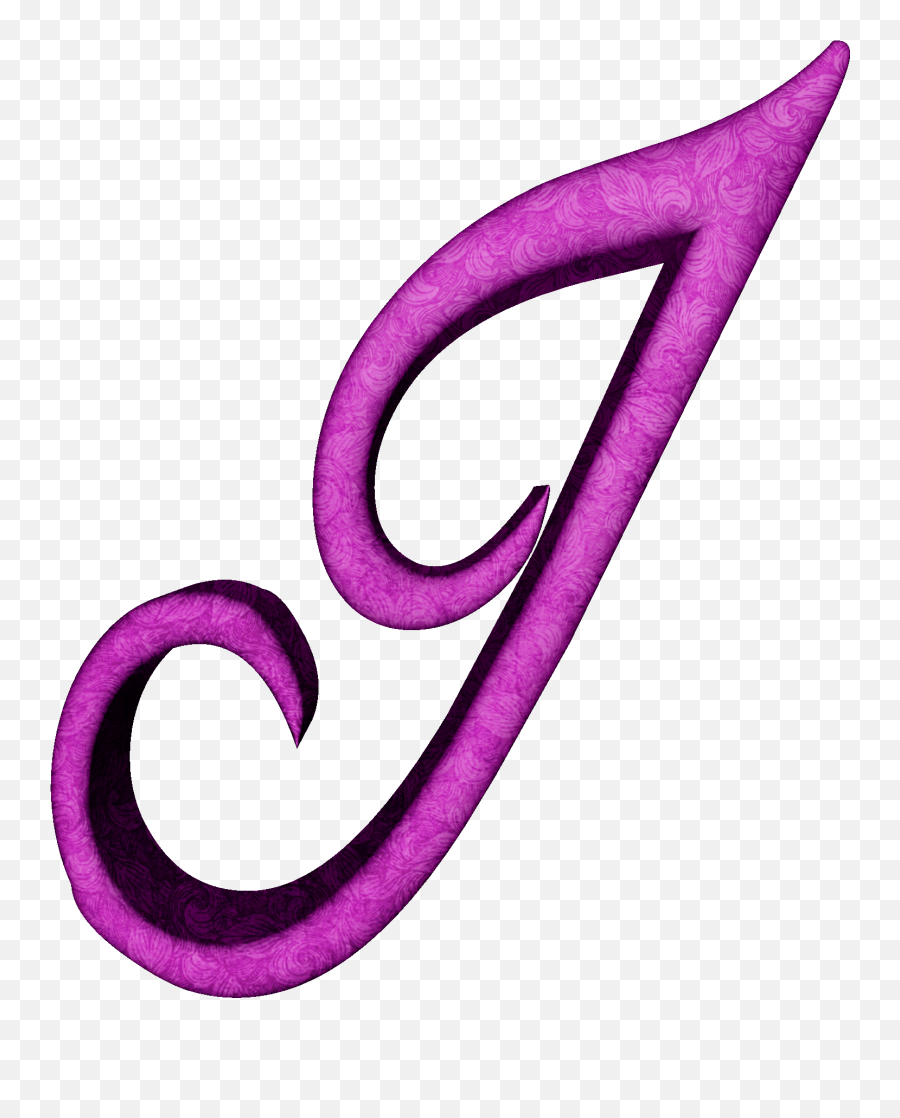 Alfabeto Estampado De Hojas En Fucsiaj Lettering - Modelo De La Letra J Emoji,Letter J Emoji