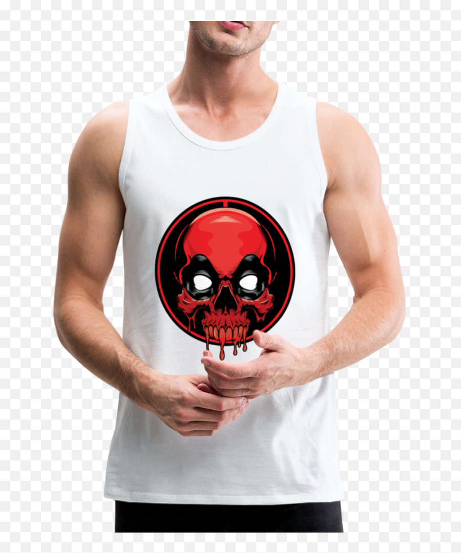 Skull Deadpool Menu2019s Premium Tank - Sleeveless Shirt Emoji,How To Write Nerd Emoji