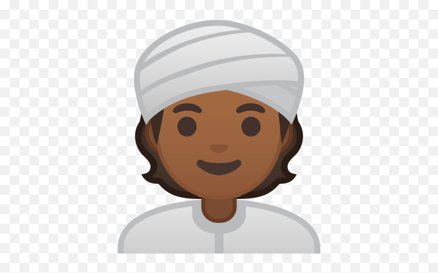 Persona Con Turbante Tono De Piel Oscuro Medio Emoji,Emoticon Corazones Babeando