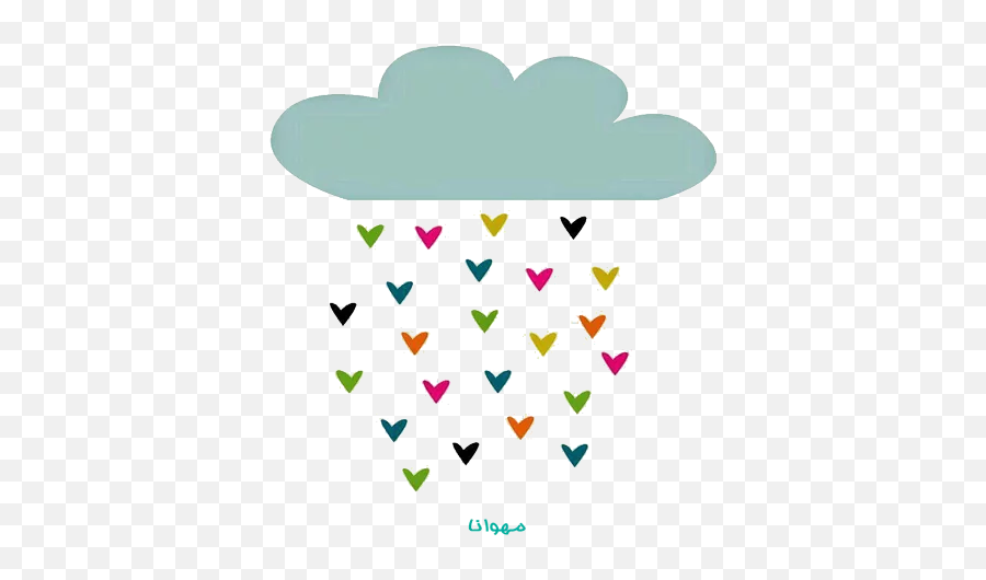 Telegram Sticker From Mahvana Pack Emoji,Raining Heart Emoji