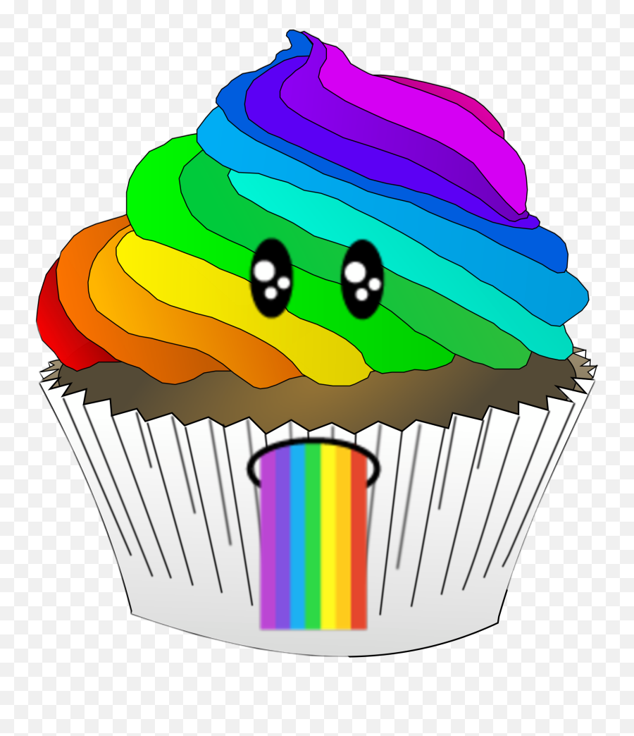 Competition Rainbow Muffin Sticker By Cat - Baking Cup Emoji,Barf Face Emoji