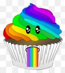 Competition Rainbow Muffin Sticker By Cat - Baking Cup Emoji,Barf Face Emoji