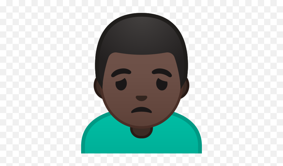 U200d Sad Man Frowning In Dark Skin Tone Emoji,Scowling Emoji