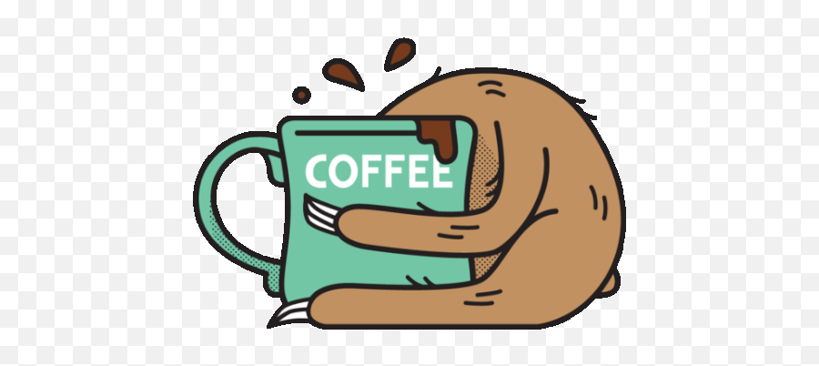 Sloth With Head In Coffee Mug Sticker - Lethargic Bliss Emoji,Sloth Emoji