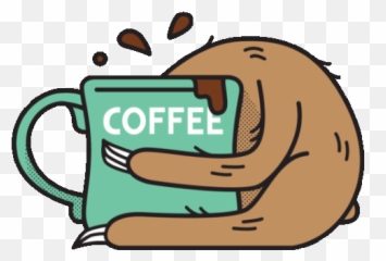 Sloth With Head In Coffee Mug Sticker - Lethargic Bliss Emoji,Sloth Emoji