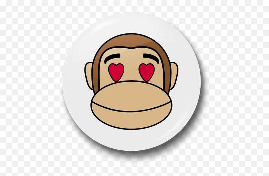 Monkey In Love Badge - Just Stickers Monkey Cartoon With Glasses Emoji,Monkey Emoji