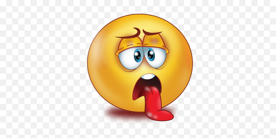 Sick Face With Long Tongue Emoji - Emoji,Tongue Between Fingers Emoji