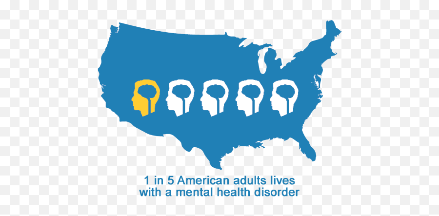 Love Has Mental Illness - Us Map Solid Emoji,Hiding Emotions Disorder