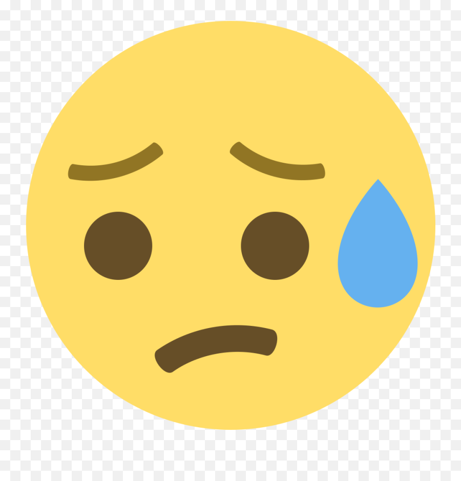 Sad But Relieved Face Emoji Clipart - Sad Face Emoji Transparent,Sad Face Emoji