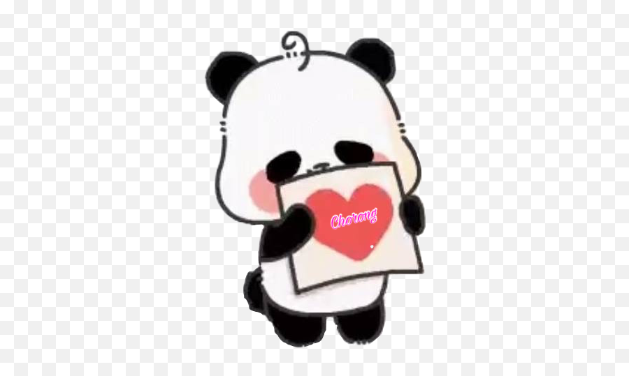 Apink Pinkpanda Chorong Sticker By Pinkpanda923 - Panda Heart Gif Emoji,Giant Heart Emoji