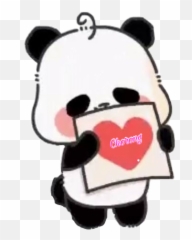 Apink Pinkpanda Chorong Sticker By Pinkpanda923 - Panda Heart Gif Emoji,Giant Heart Emoji