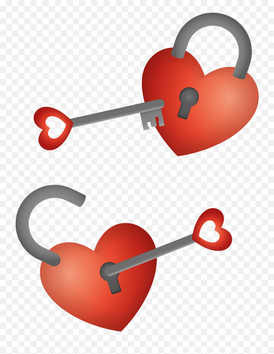 Hearts Red Love Lock Key Sticker - Language Emoji,Lock Key Emoji Transparent