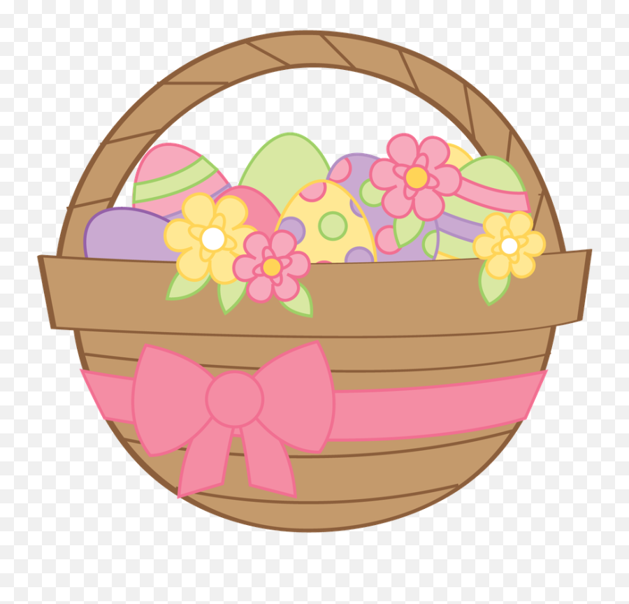 Basket Egg Easter Bunny Png File Hd - Clipart Pastel Easter Eggs Emoji,Emoticon Easter Basket
