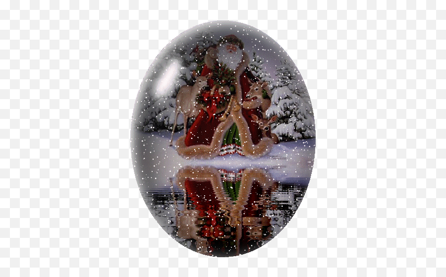 Christmas Santa Snow And Water Reflection Gif Animated - Christmas Gif Water Reflection Emoji,Emotion Weihnachten Kostenlose