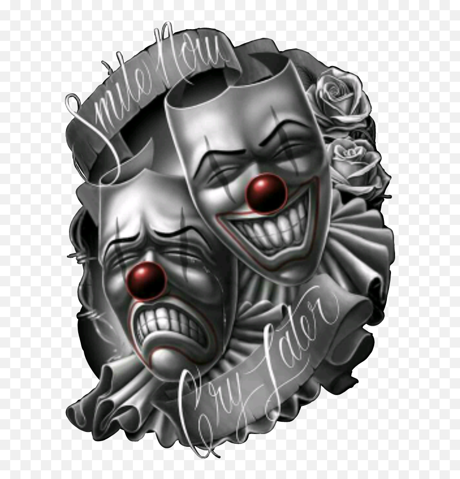 Ganster Skulls Blackaesthetic Sticker - Smile Now Cry Later Faces Emoji,Ganster Emojis