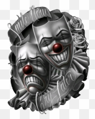 Ganster Skulls Blackaesthetic Sticker - Smile Now Cry Later Faces Emoji,Ganster Emojis