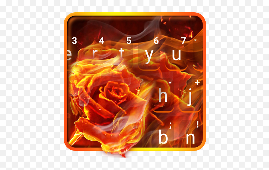 Flaming Fire Rose Keyboard Theme - Flaming Rose Emoji,20 Million Fire Emojis