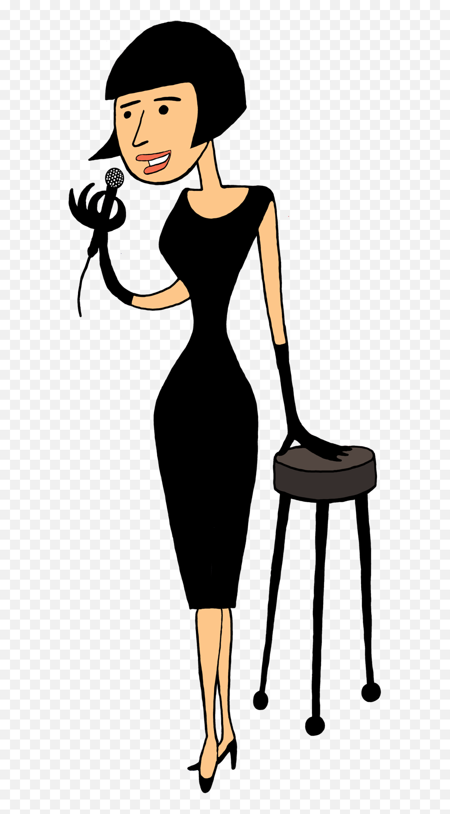 People - Silhouette Female Jazz Singer Emoji,Woman Emotions Clipart